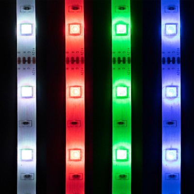 Zenére villogó LED szalag, 5m, RGB, szett, 150LED - LS 5000SOUND